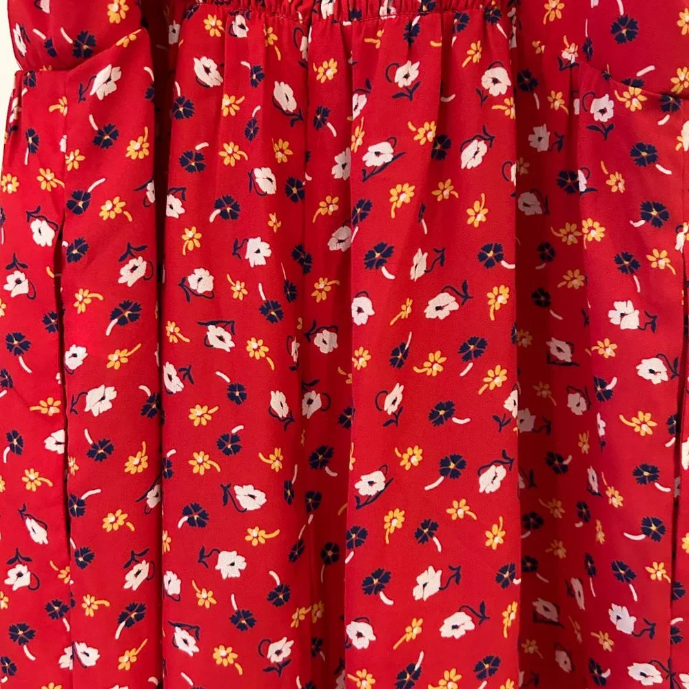 Madewell Floral Red Jumpsuit - Picture 3 of 4